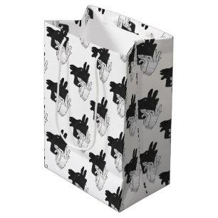 Hand Silhouette Billy Goat Gray Medium Gift Bag