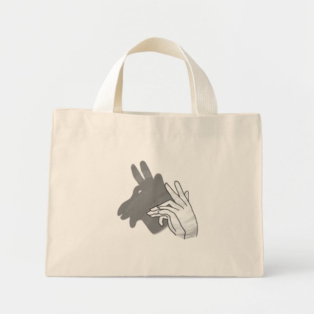 Hand Silhouette Billy Goat Gray Mini Tote Bag (Front)