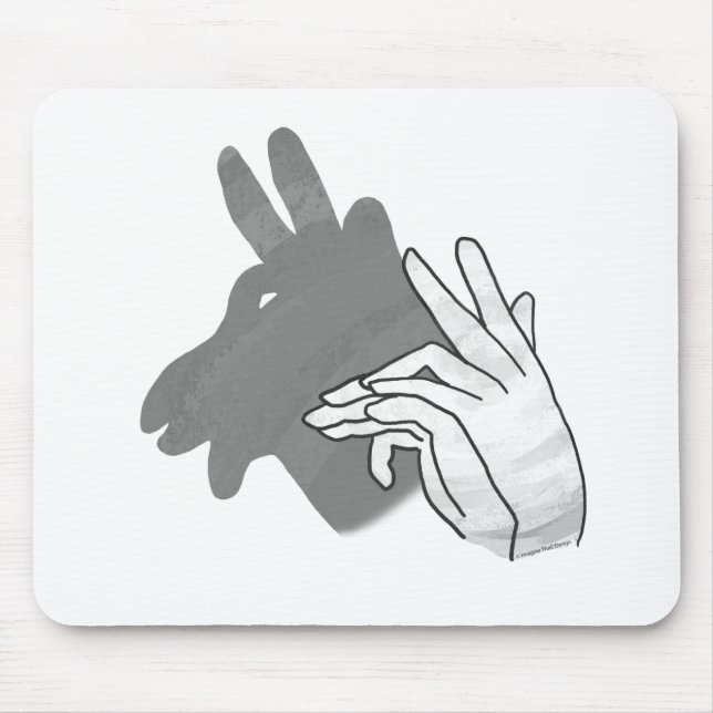 Hand Silhouette Billy Goat Gray Mouse Pad (Front)