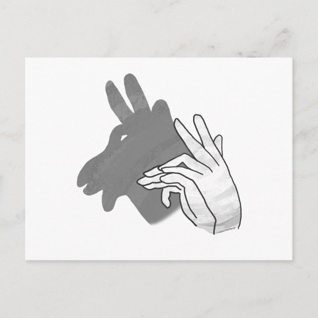 Hand Silhouette Billy Goat Gray Postcard (Front)