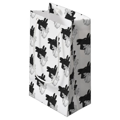 Hand Silhouette Billy Goat Gray Small Gift Bag