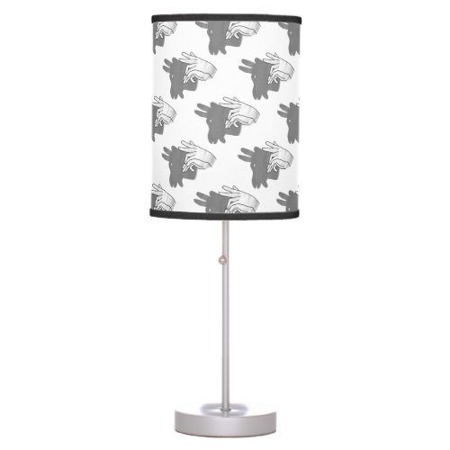 Hand Silhouette Billy Goat Gray Table Lamp