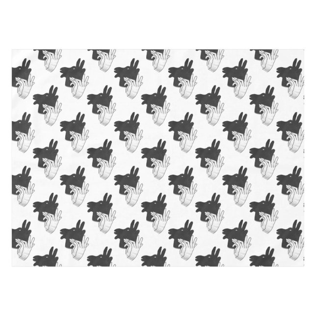 Hand Silhouette Billy Goat Gray Tablecloth (Front (Horizontal))