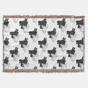 Hand Silhouette Billy Goat Gray Throw Blanket