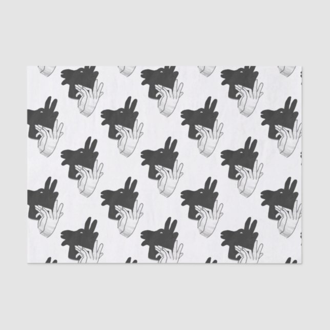 Hand Silhouette Billy Goat Gray Tissue Paper (Front)