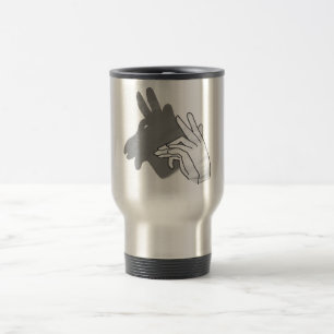 Hand Silhouette Billy Goat Gray Travel Mug