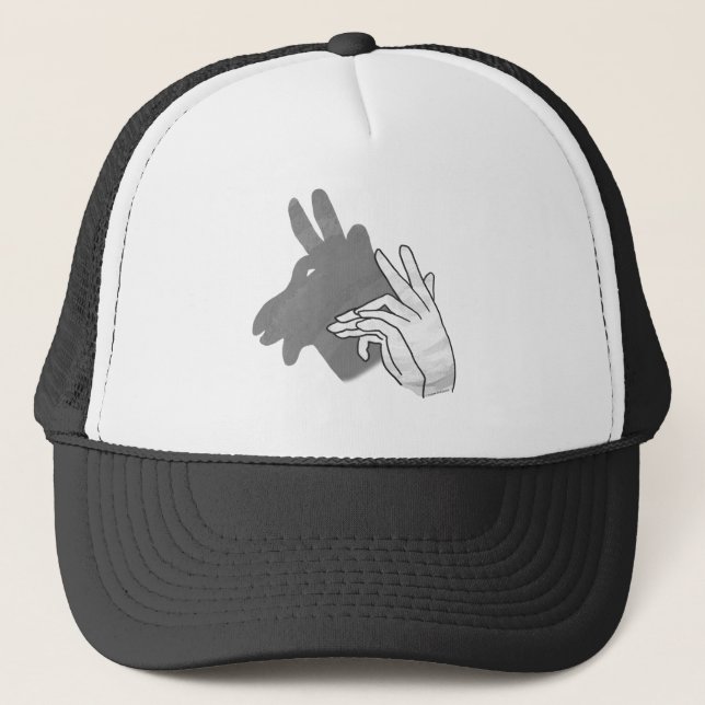 Hand Silhouette Billy Goat Gray Trucker Hat (Front)