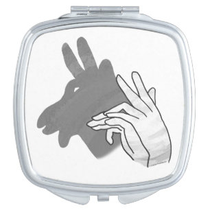Hand Silhouette Billy Goat Gray Vanity Mirror