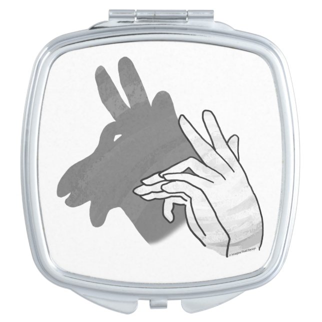 Hand Silhouette Billy Goat Gray Vanity Mirror (Front)