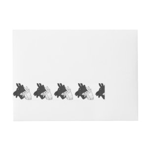 Hand Silhouette Billy Goat Gray Wrap Around Address Label