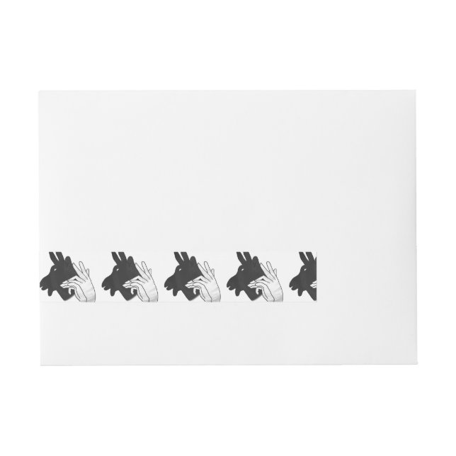 Hand Silhouette Billy Goat Gray Wrap Around Address Label (Front)