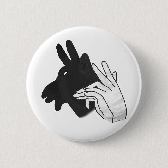 Hand Silhouette Billy Goat Pinback Button (Front)