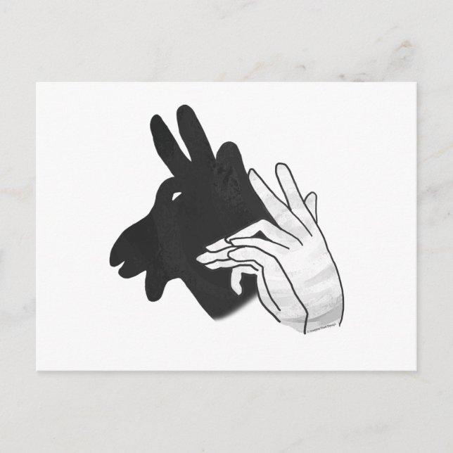 Hand Silhouette Billy Goat Postcard (Front)