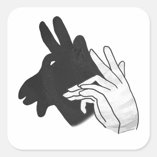 Hand Silhouette Billy Goat Square Sticker (Front)