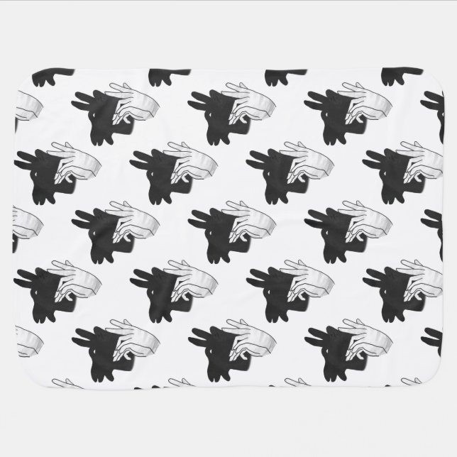 Hand Silhouette Billy Goat Swaddle Blanket (Horizontal)