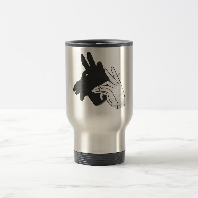 Hand Silhouette Billy Goat Travel Mug (Center)