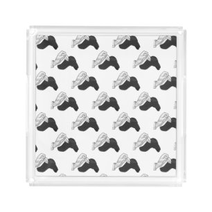 Hand Silhouette Camel Acrylic Tray