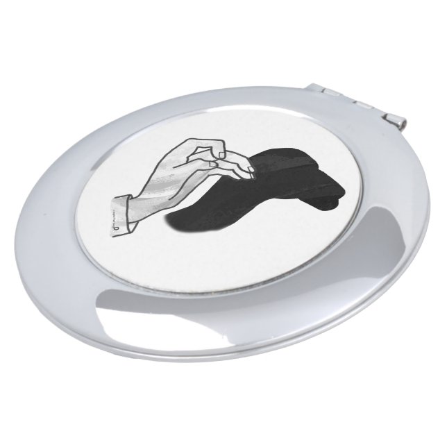 Hand Silhouette Camel Compact Mirror (Turned)