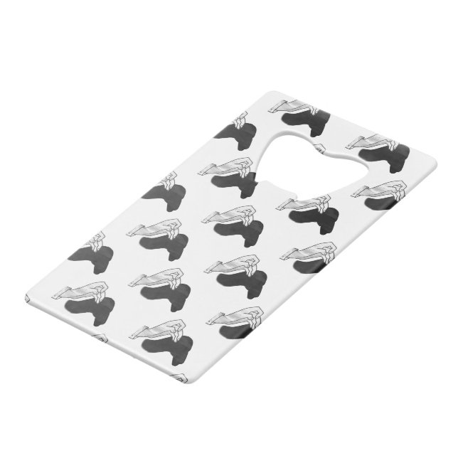 Hand Silhouette Camel Credit Card Bottle Opener (Front Angled)