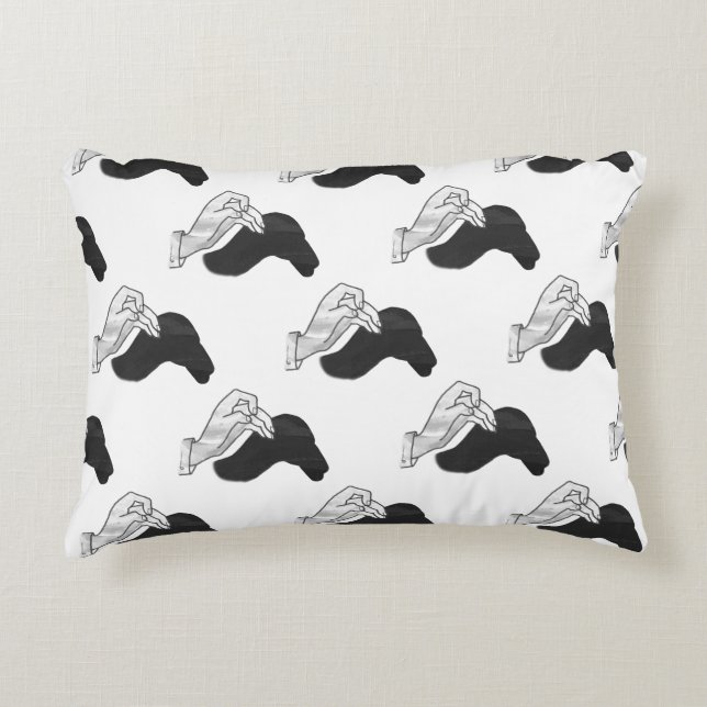 Hand Silhouette Camel Decorative Pillow (Front)