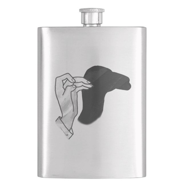 Hand Silhouette Camel Flask (Front)