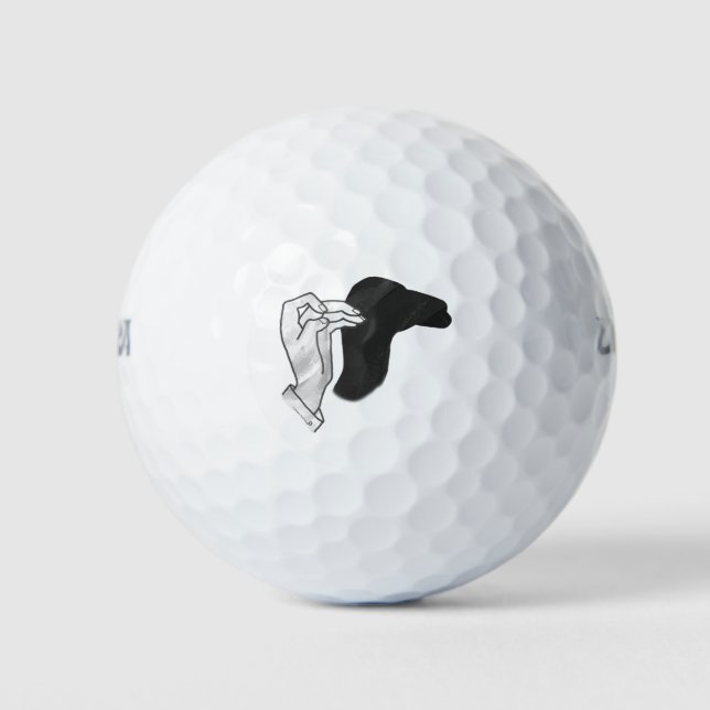 Hand Silhouette Camel Golf Balls (Front)