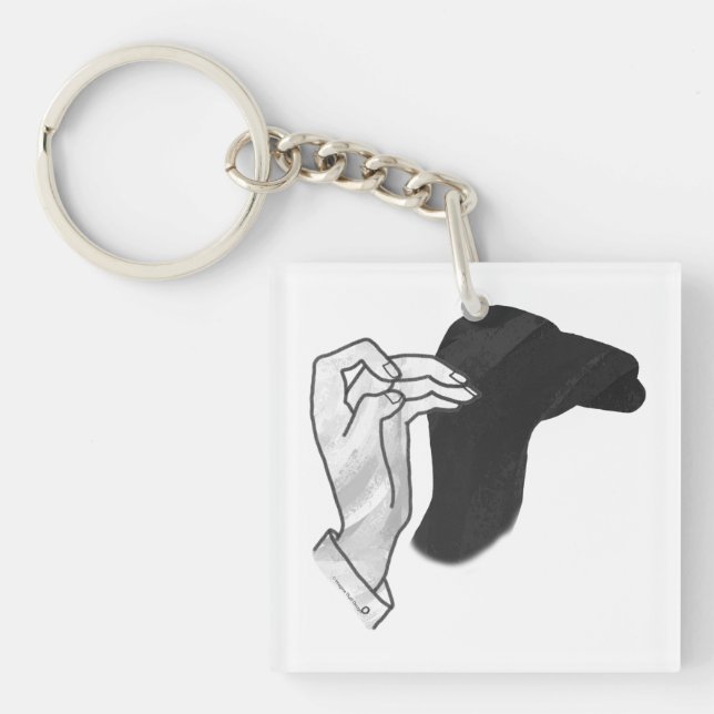 Hand Silhouette Camel Keychain (Front)
