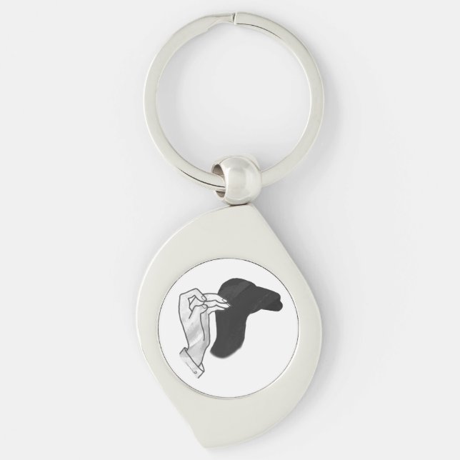 Hand Silhouette Camel Keychain (Front)