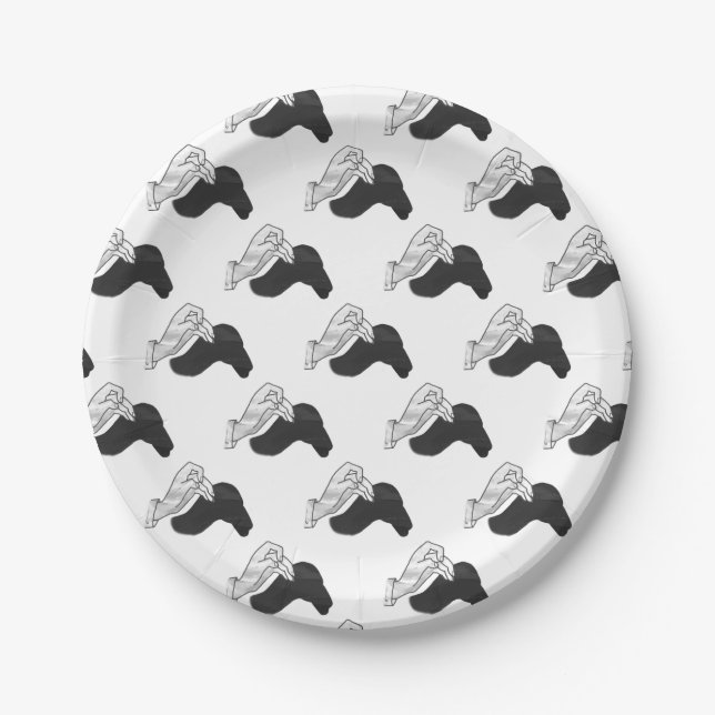 Hand Silhouette Camel Paper Plates (Front)