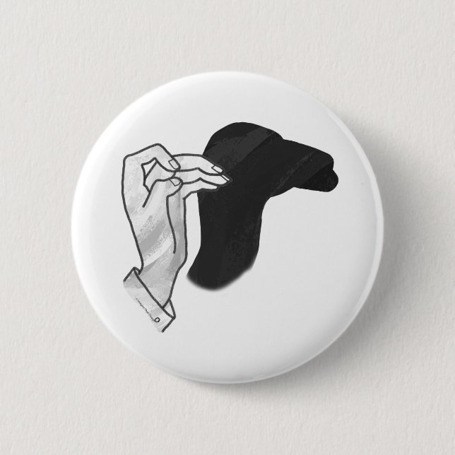 Hand Silhouette Camel Pinback Button (Front)