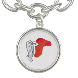 Hand Silhouette Camel Red Bracelet
