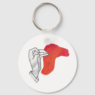 Hand Silhouette Camel Red Keychain
