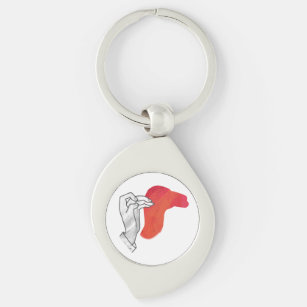Hand Silhouette Camel Red Keychain