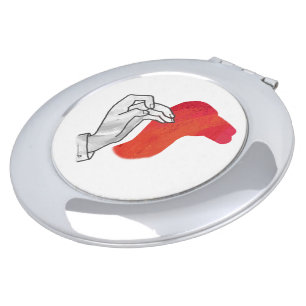 Hand Silhouette Camel Red Mirror For Makeup
