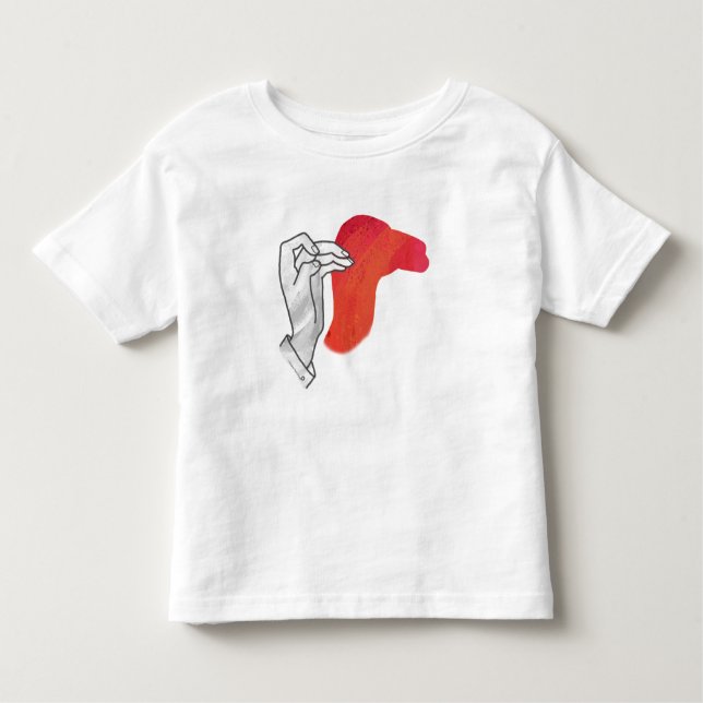 Hand Silhouette Camel Red Toddler T-shirt (Front)