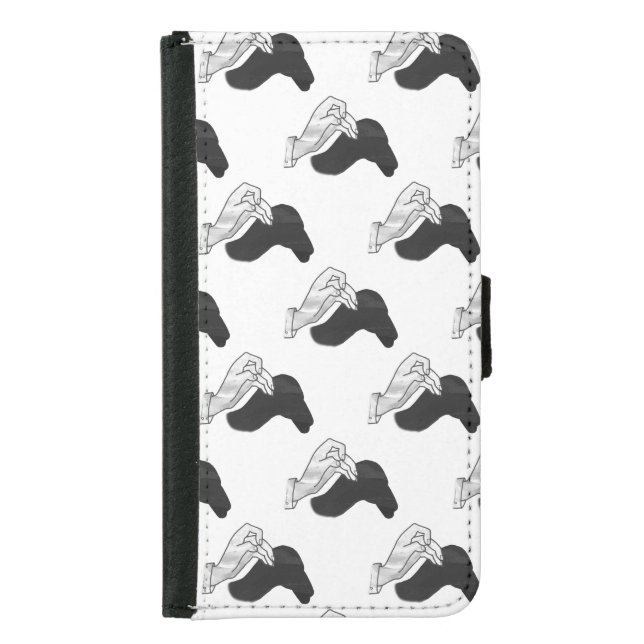 Hand Silhouette Camel Samsung Galaxy Wallet Case (Front)