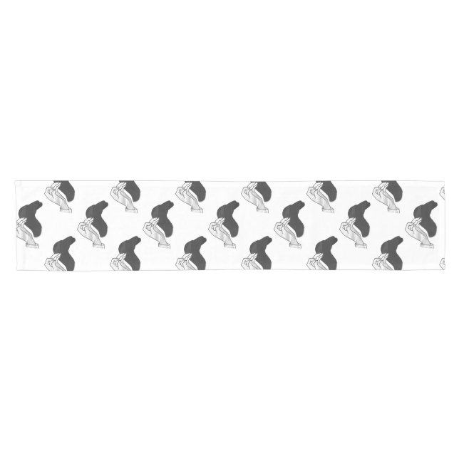 Hand Silhouette Camel Short Table Runner (Horizontal)