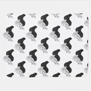 Hand Silhouette Camel Stroller Blanket