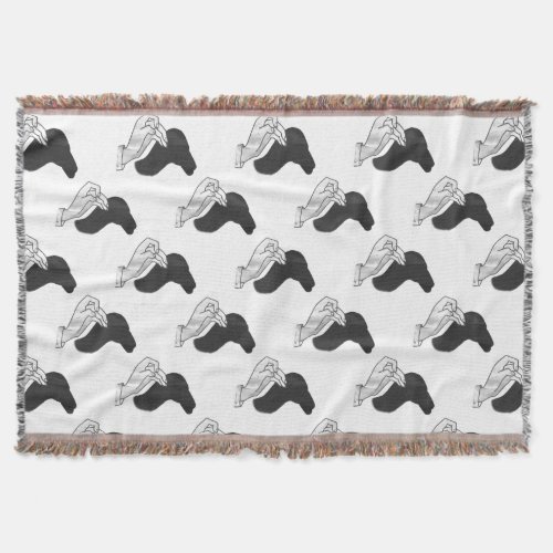 Hand Silhouette Camel Throw Blanket