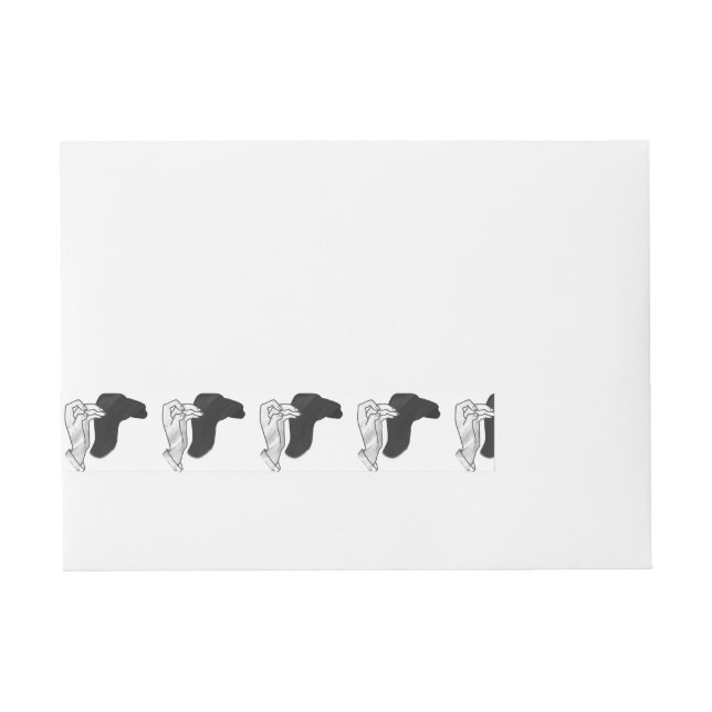 Hand Silhouette Camel Wrap Around Address Label (Front)