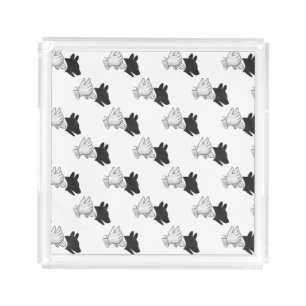 Hand Silhouette Dog Acrylic Tray