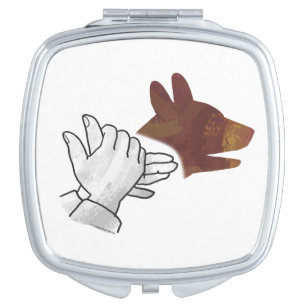 Hand Silhouette Dog Brown Compact Mirror