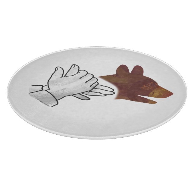 Hand Silhouette Dog Brown Cutting Board (Corner)
