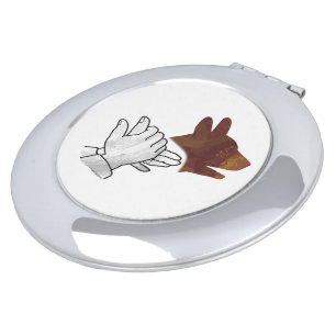 Hand Silhouette Dog Brown Mirror For Makeup