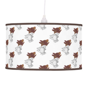 Hand Silhouette Dog Brown Pendant Lamp