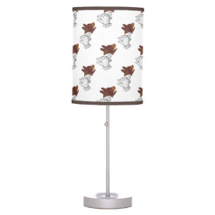 Hand Silhouette Dog Brown Table Lamp