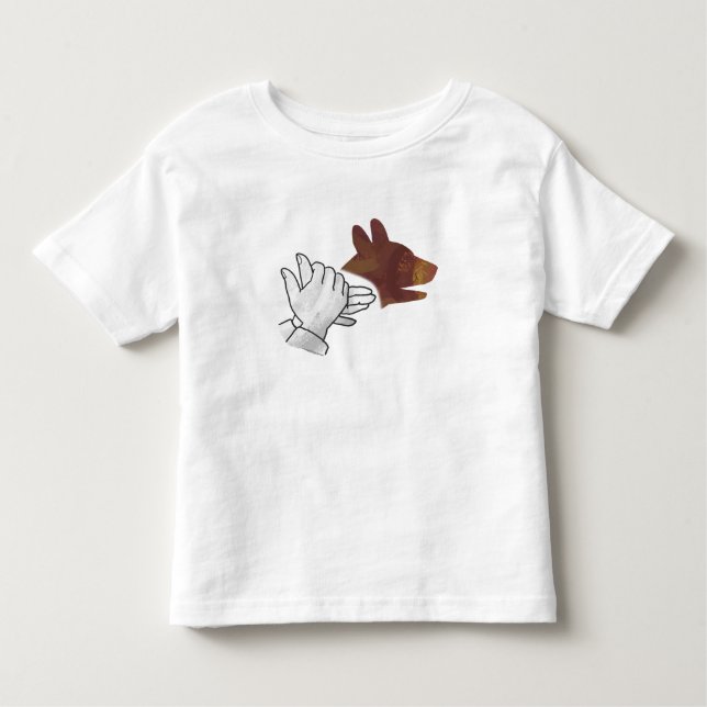 Hand Silhouette Dog Brown Toddler T-shirt (Front)