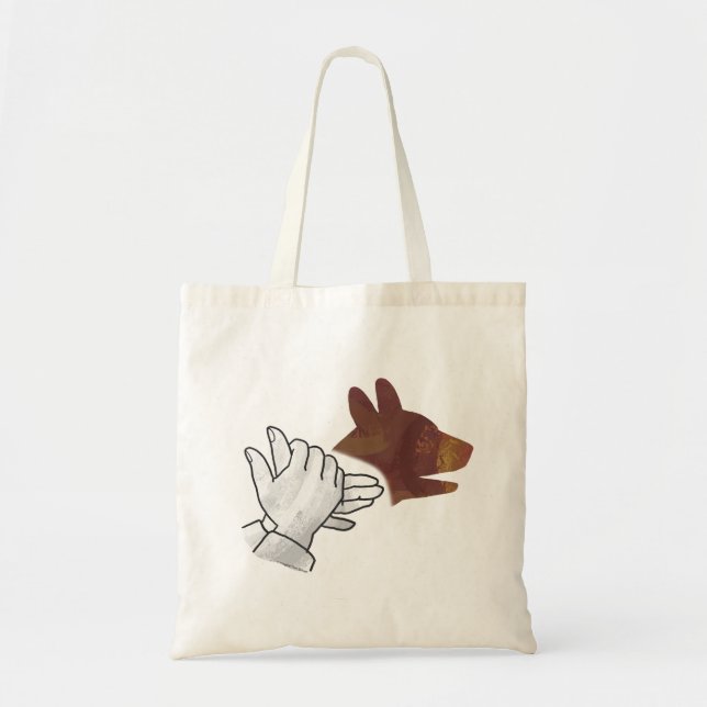 Hand Silhouette Dog Brown Tote Bag (Front)
