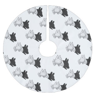 Hand Silhouette Dog Brushed Polyester Tree Skirt
