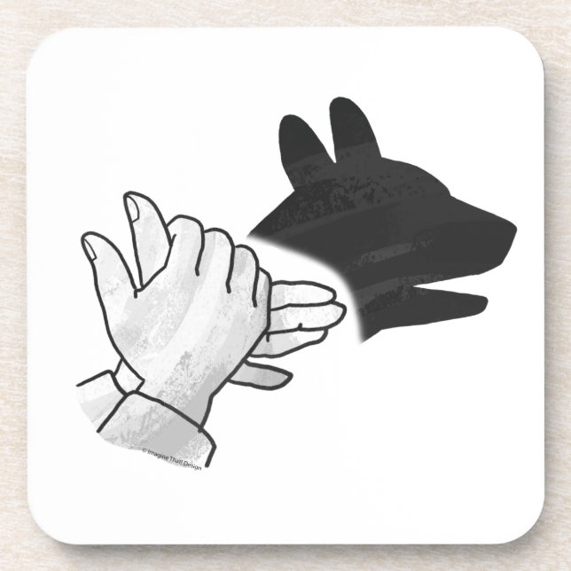 Hand Silhouette Dog Coaster (Front)
